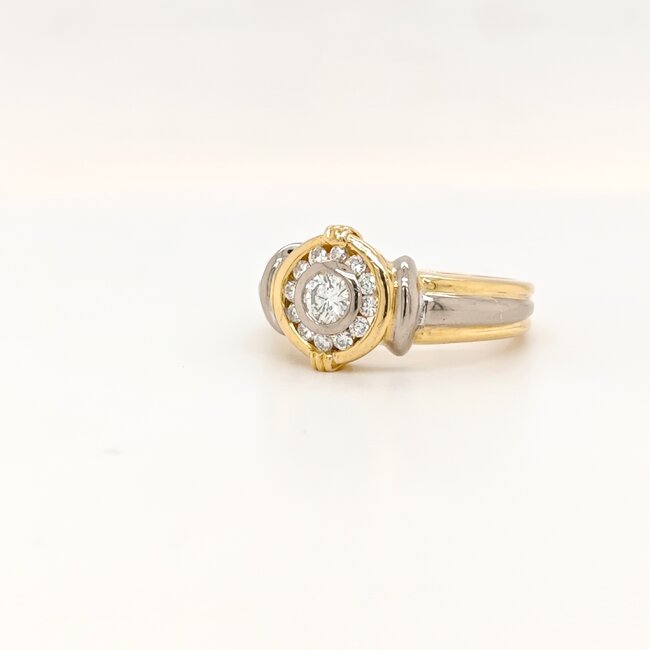 18k bicolor gouden ring met Briljant