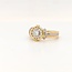 Occ 18k bicolor ring met Briljant 0.38ct 7gr mt 16.5