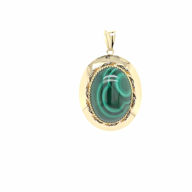 14k gouden hanger met een Malachiet