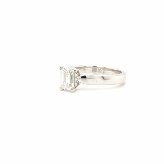 ROS  Jewel Design 14k witgouden solitair ring met Lab grown Diamant