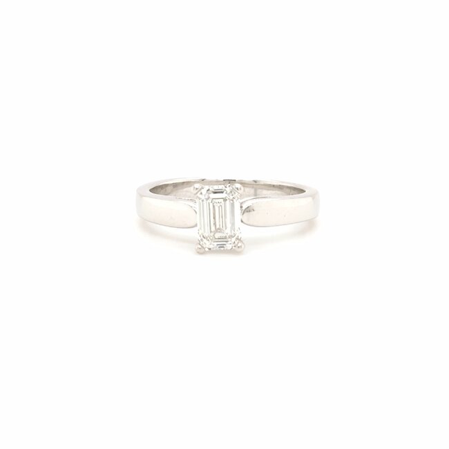 ROS  Jewel Design 14k witgouden solitair ring met Lab grown Diamant