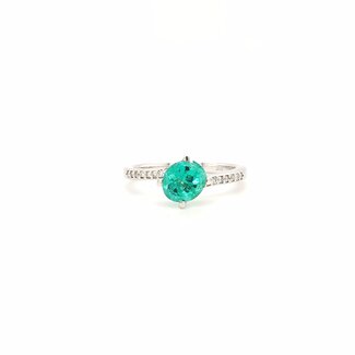 ROS  Jewel Design 14k witgouden ring met een Smaragd en briljanten