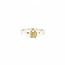 18k witgouden ring met gele Agaath en diamant