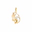 14k three colour hanger met parel en roosdiamant