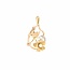 14k three colour hanger met parel en roosdiamant