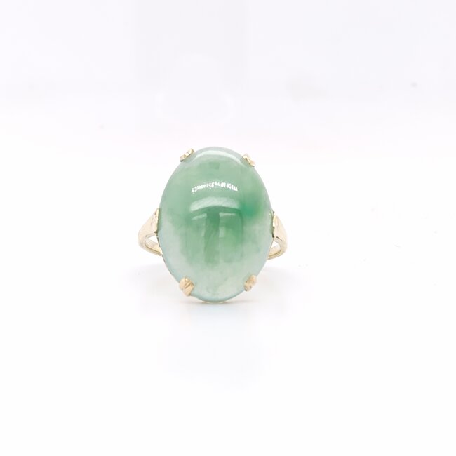Occ 14k ring met Jade 3.5gram mt 16.5