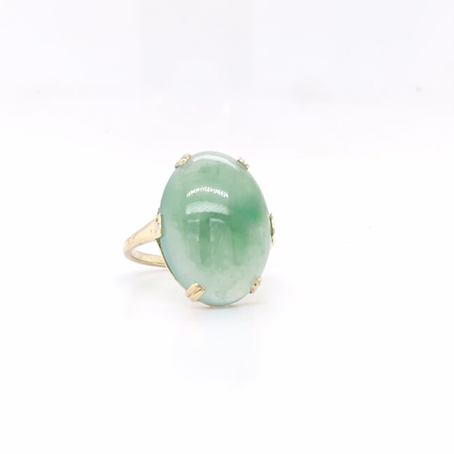 Occ 14k ring met Jade 3.5gram mt 16.5
