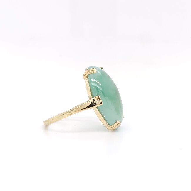 14k gouden ring gezet met Jade