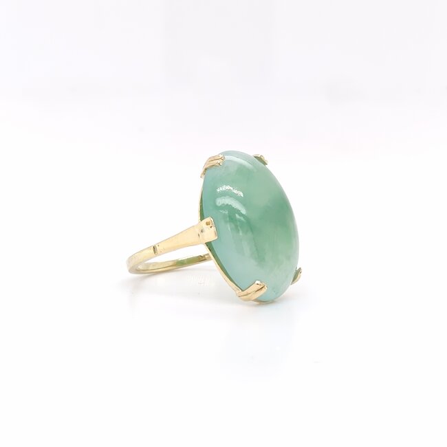 Occ 14k ring met Jade 3.5gram mt 16.5