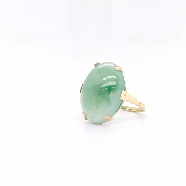 Occ 14k ring met Jade 3.5gram mt 16.5