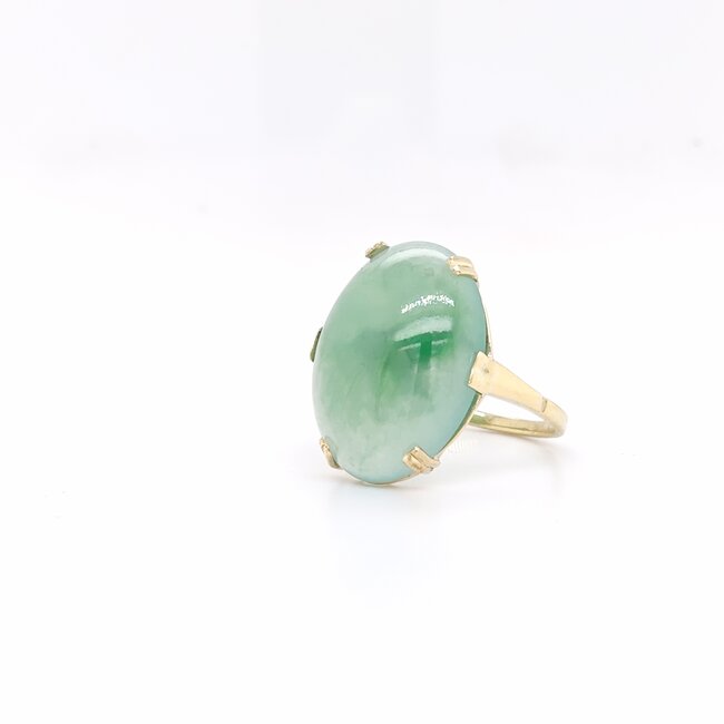 Occ 14k ring met Jade 3.5gram mt 16.5