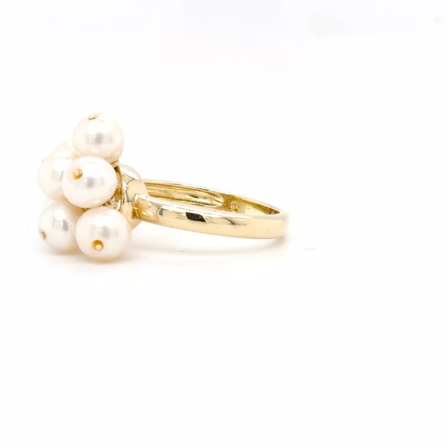 14k gouden ring  met cultivé parels