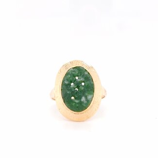 Occ 14k ring met echt Jade 3.9g mt 17.75