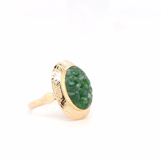 14k gouden ring met echt Jade