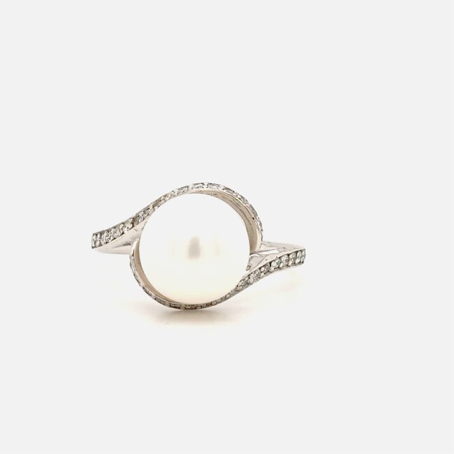 ROS  Jewel Design new 14k witg ring met Brilj.ca 0,38ct 4.6g mt 17.5