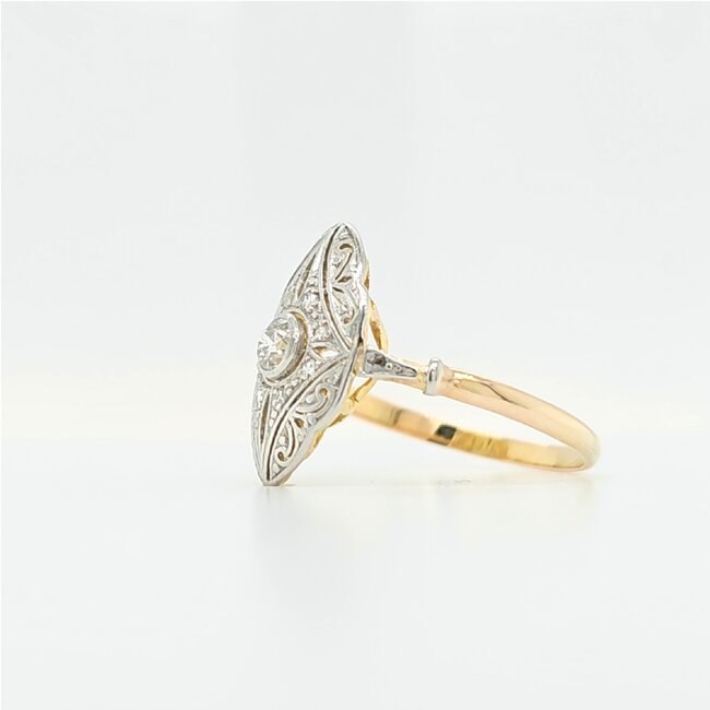 Occ 14k bico ring ca 0.16ctbrilj 2.3gr mt 17.75