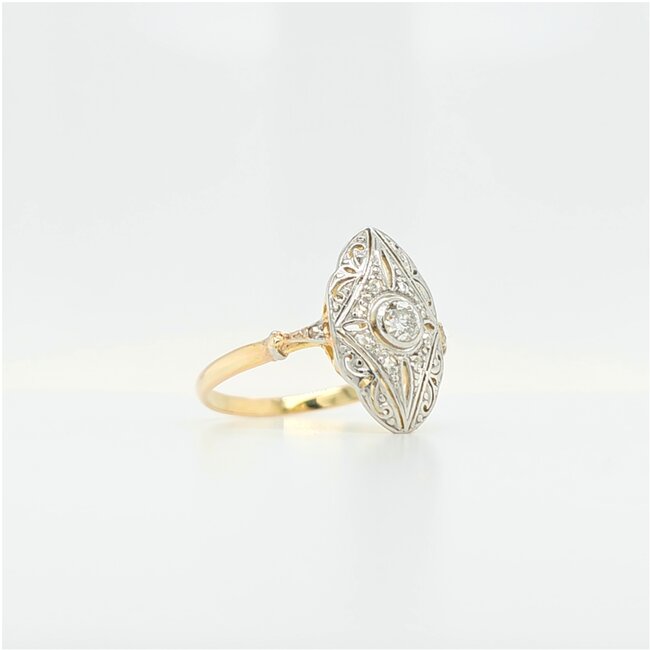 Occ 14k bico ring ca 0.16ctbrilj 2.3gr mt 17.75