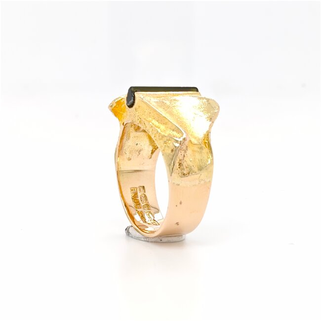 Occ 14k ring groene Toermalijn 7gr mt 17.25