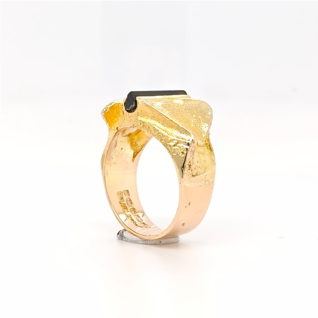 14k gouden ring met groene Toermalijn