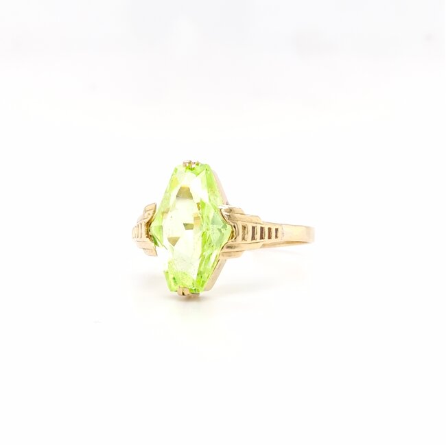 14k gouden ring met een Prasioliet
