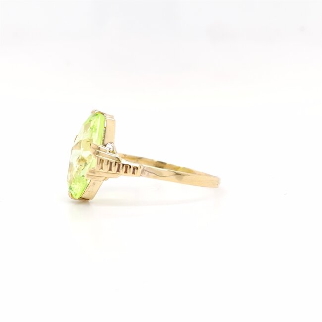 Occ 14k ring met Prasioliet 2.2gr mt19