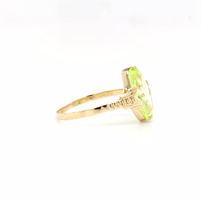 Occ 14k ring met Prasioliet 2.2gr mt19