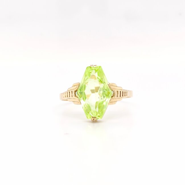 Occ 14k ring met Prasioliet 2.2gr mt19