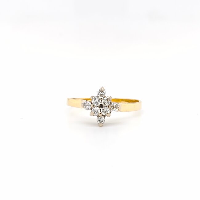 Occ 18k ring met ca0.16ct brilj 2.6gr mt 17.75