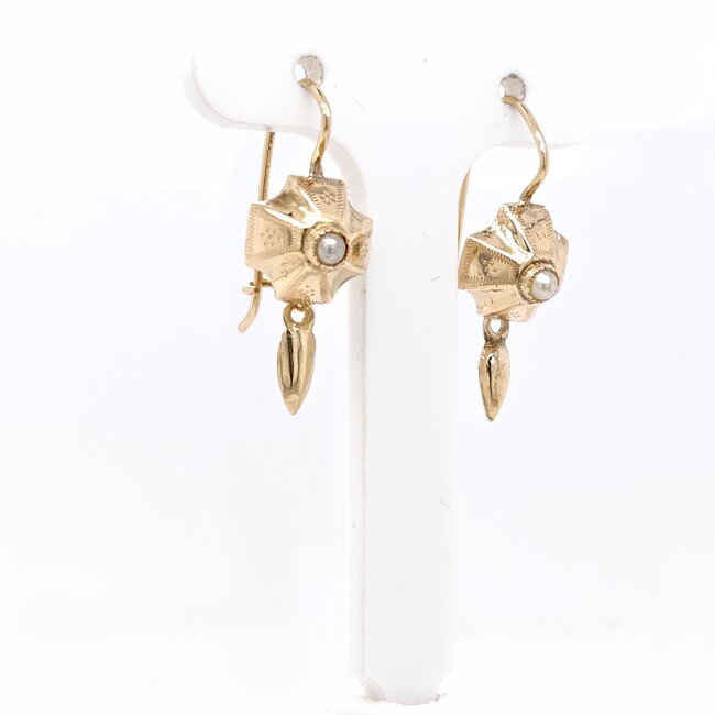 Occ 14k oorhangers cultivéParel 1gram