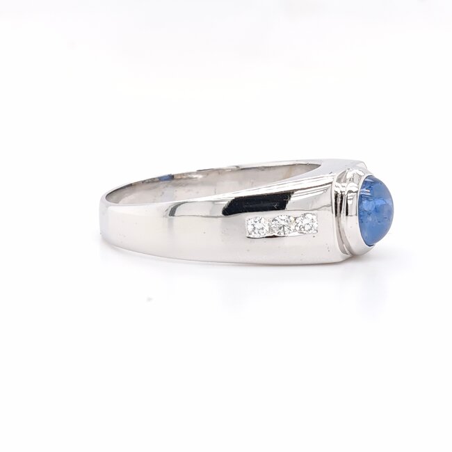 Occ 14k witgd ring Stersaffier 6brilj 0.30ct 8.1g mt21