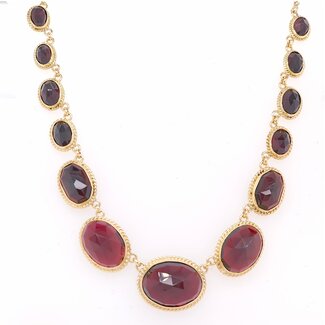 Occ 14k collier 13granaten 22gr 45cm