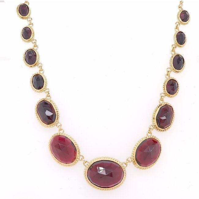 Occ 14k collier 13granaten 22gr 45cm
