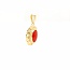 14k gouden hanger met bloedkoraal