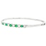 14k witgouden armband met Smaragd en Briljanten