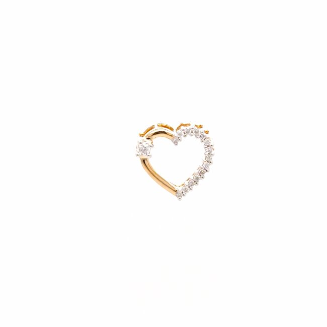 14k gouden hart hanger met zirkonia