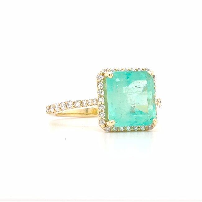 ROS  Jewel Design 14k ring Smaragd/brilj0.60ctmt 17.25 The Green Apple