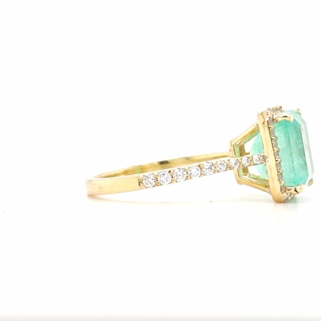 ROS  Jewel Design 14k ring Smaragd/brilj0.60ctmt 17.25 The Green Apple