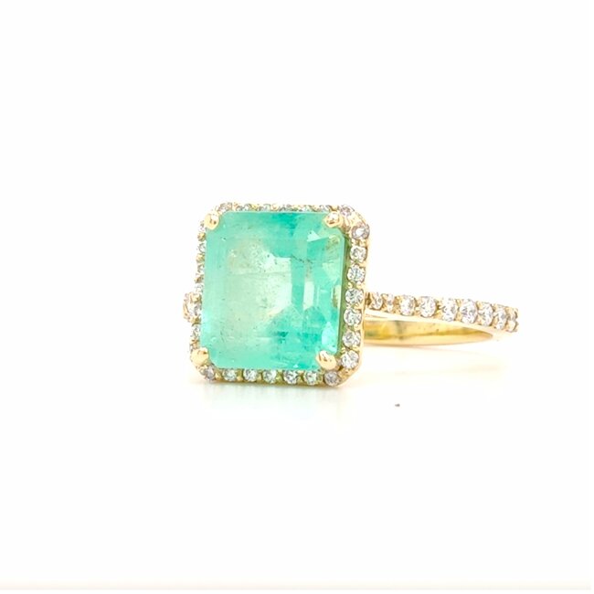 ROS  Jewel Design 14k gouden ring met Smaragd en briljanten The Green Apple