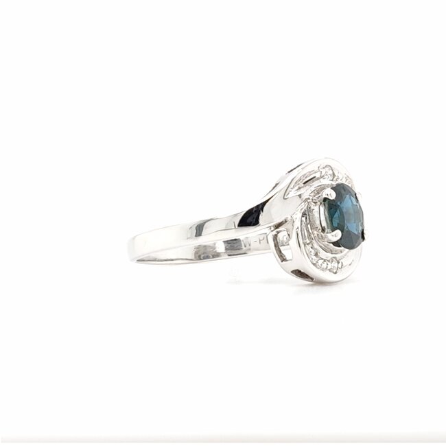 Occ 14k witgd ring saff/brilj 0.04ct 2.9gr mt 18.25