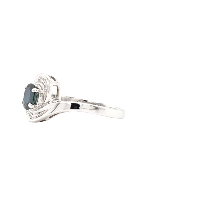 Occ 14k witgd ring saff/brilj 0.04ct 2.9gr mt 18.25
