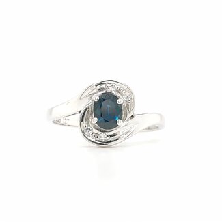 Occ 14k witgd ring saff/brilj 0.04ct 2.9gr mt 18.25