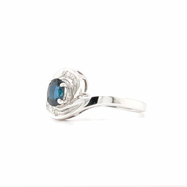 Occ 14k witgd ring saff/brilj 0.04ct 2.9gr mt 18.25