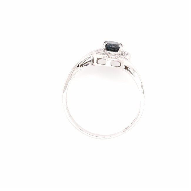 Occ 14k witgd ring saff/brilj 0.04ct 2.9gr mt 18.25
