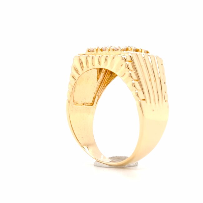 Occ 18k zegelring met circa 0,87ct briljant 9g mt18