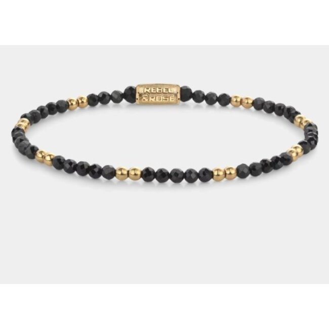 Rebel&Rose BlackandYellowgold Plated Glamrocks RR-30004  S