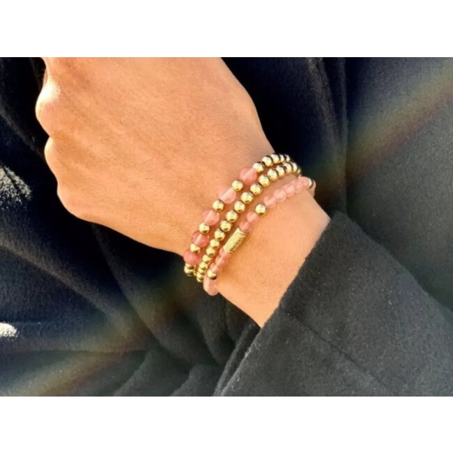 Rebel&Rose Yellowgold Plated Rocks RR-40038 S 4mm