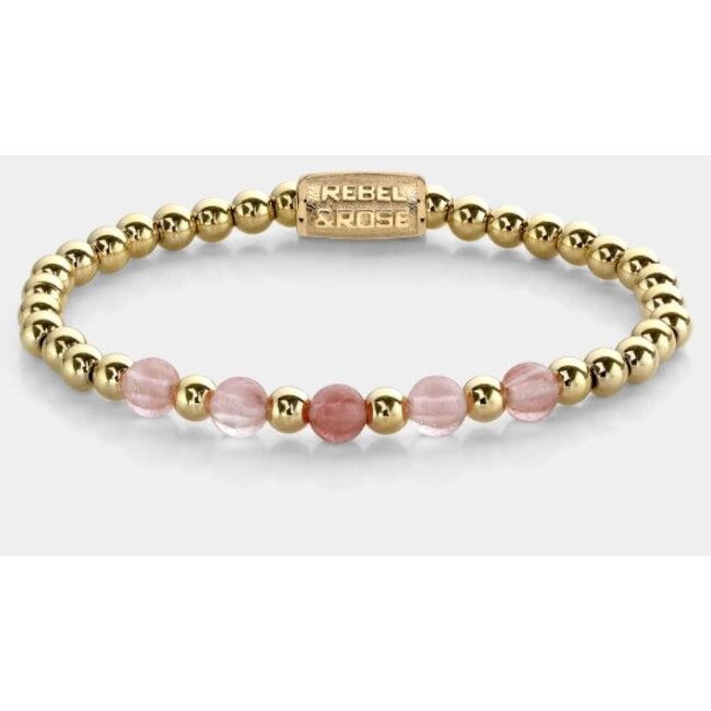 Rebel&Rose Yellow Gold Colored meets Cherry Rose RR-60081-S
