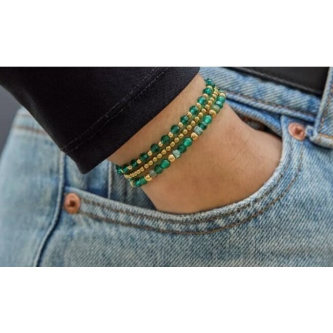 Rebel&Rose Green Morning Glam Rocks gold Plated