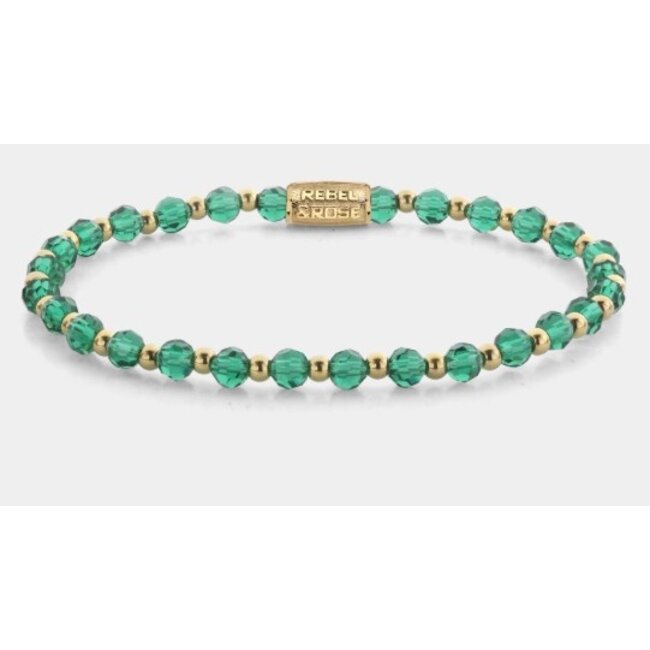 Rebel&Rose Green Morning Glam Rocks gold Plated
