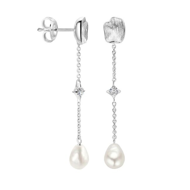 FJF oorbel Bella pearl zirkonia FJF0030032SWH